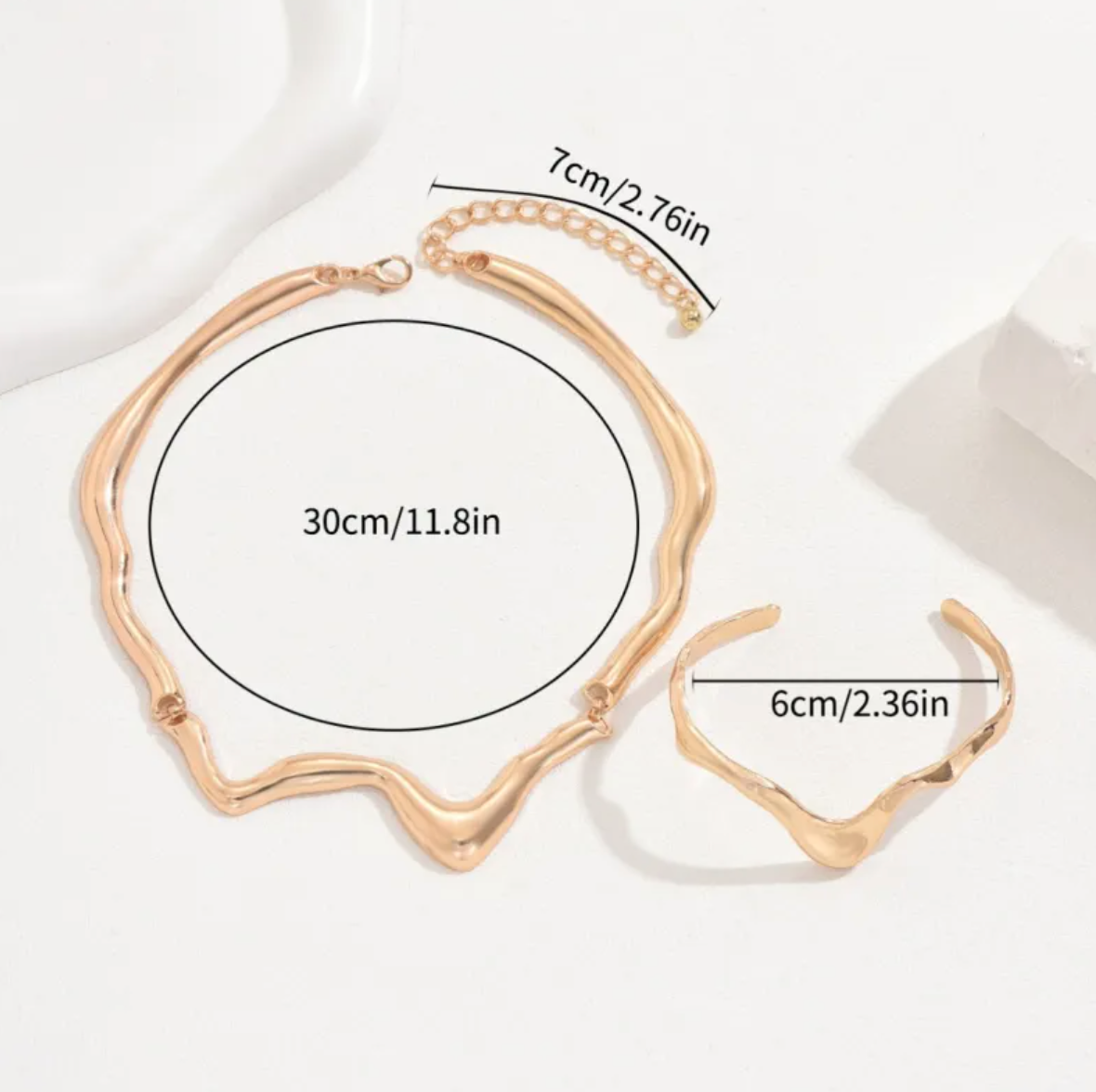Twisted Metal Necklace & Bracelet Set