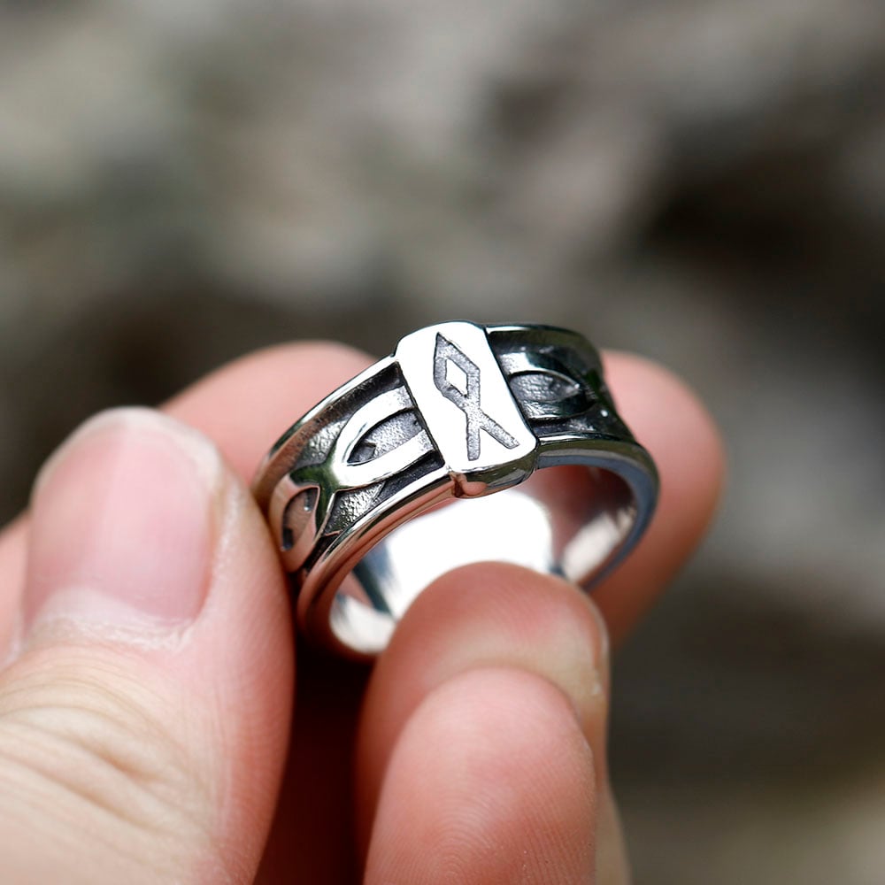 Vintage Viking Men's Titanium Steel Ring
