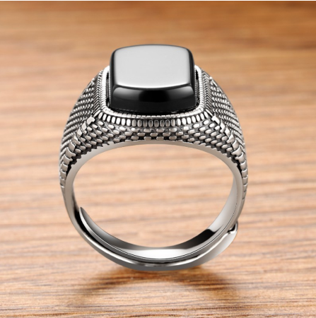 Black Onyx Sterling Silver S925 Ring