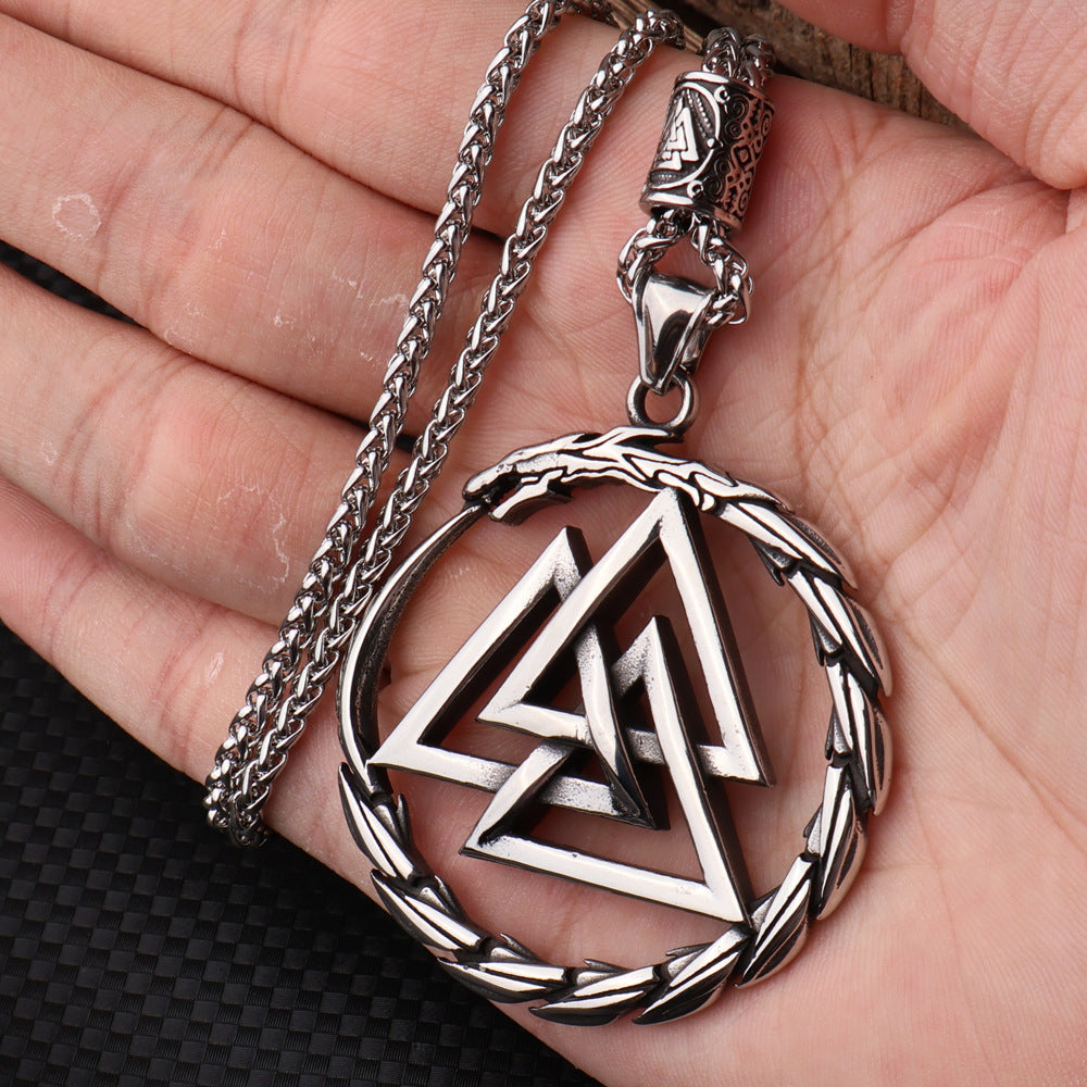 Nordic Viking Snake Rune Necklace
