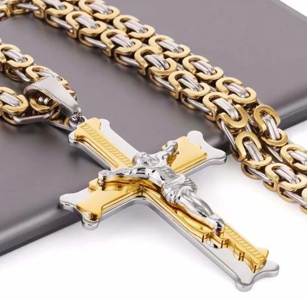 Elegantly Doubled Stainless Steel Cross
