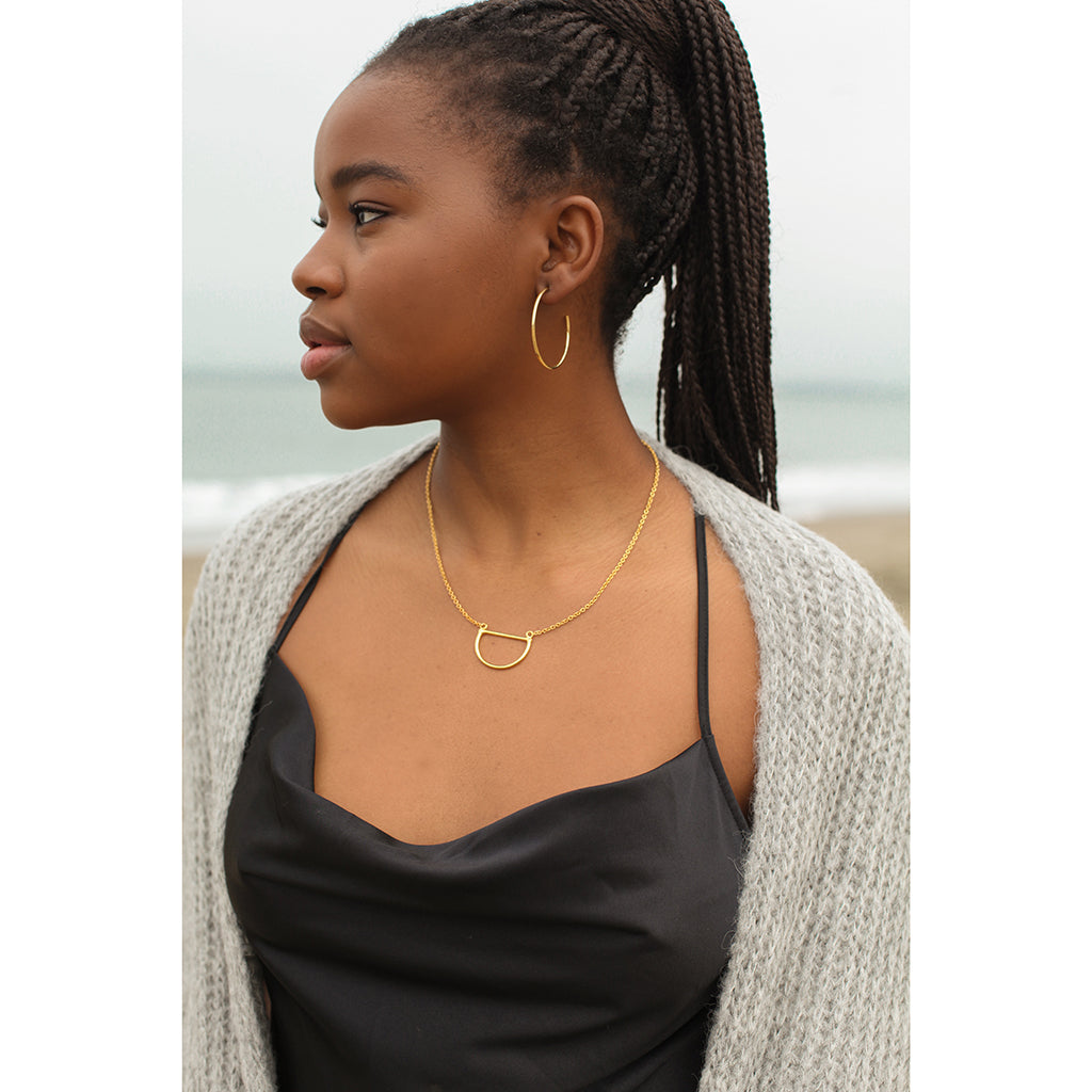 Golden Half Moon Necklace