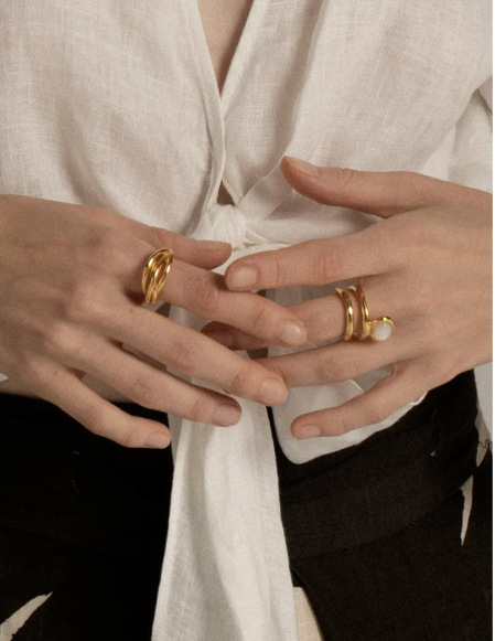 Stacked Irregular Line Ring