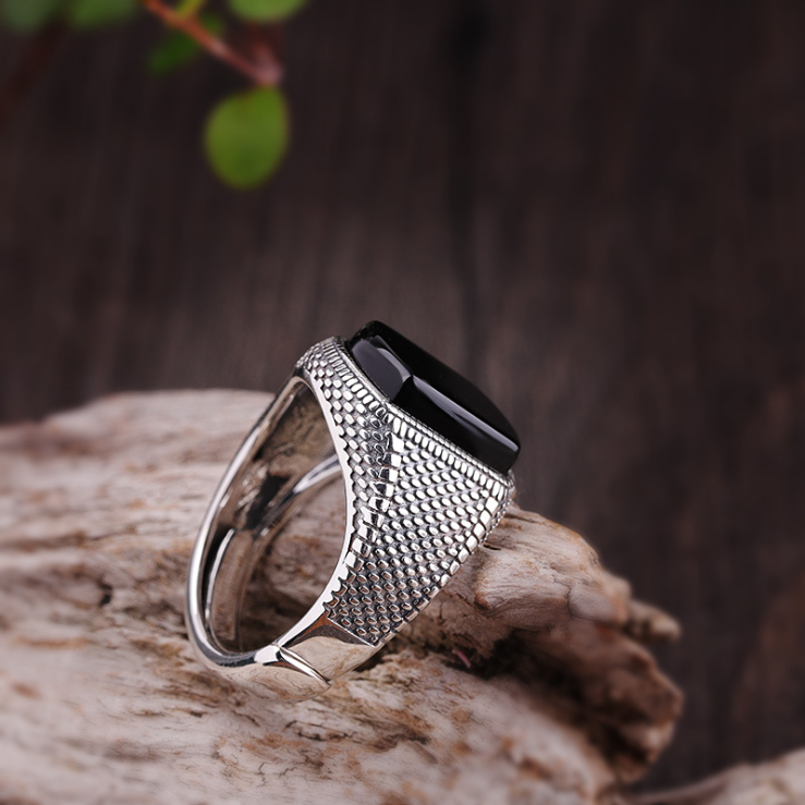 Black Onyx Sterling Silver S925 Ring