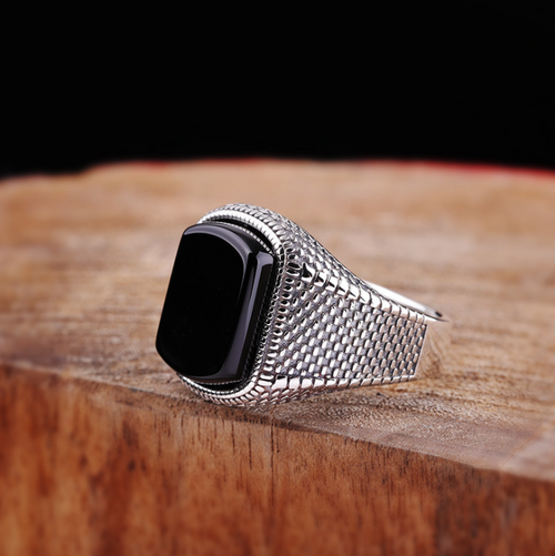 Black Onyx Sterling Silver S925 Ring