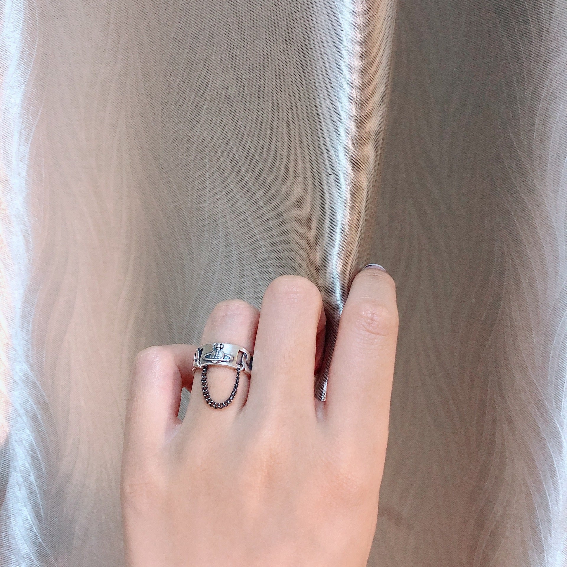 Woven Saturn Chain Ring