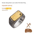 Nordic Viking Ring with Silver and Copper Inlay - Premium Quality