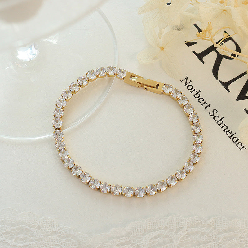 Luxury Rhinestone Titanium Steel Bracelet