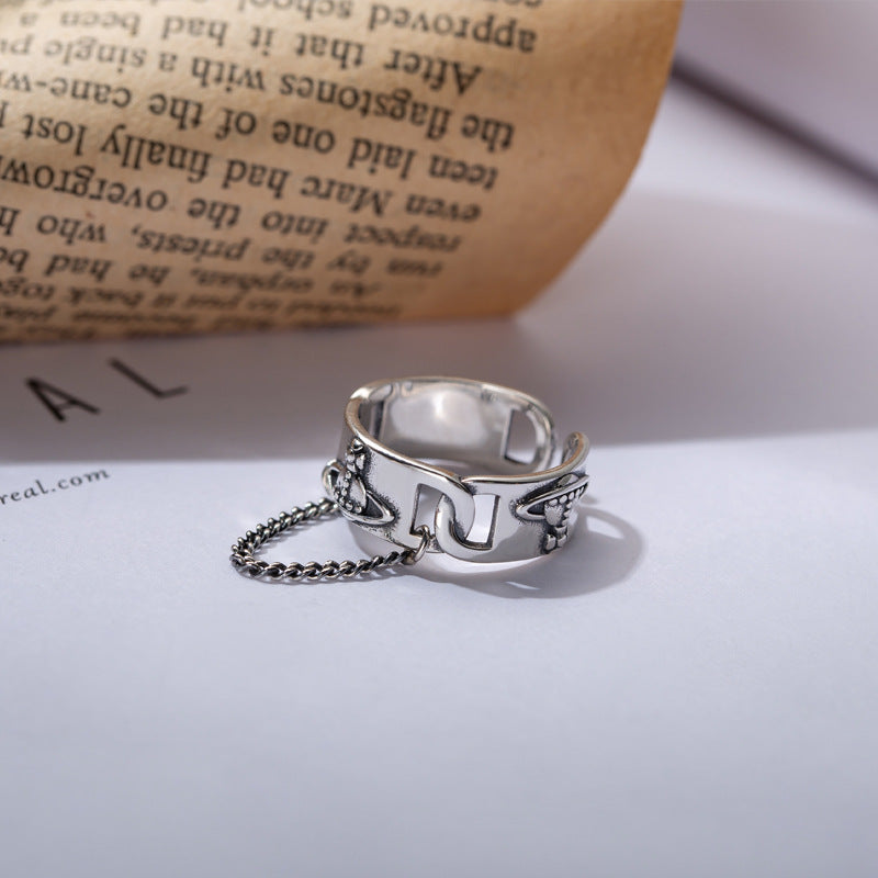 Woven Saturn Chain Ring