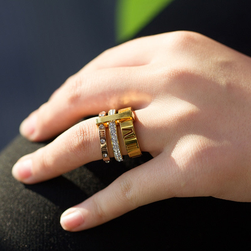 Roman Ring Titanium Steel Ring