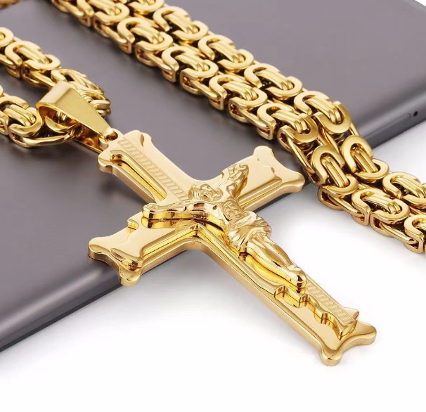 Elegantly Doubled Stainless Steel Cross