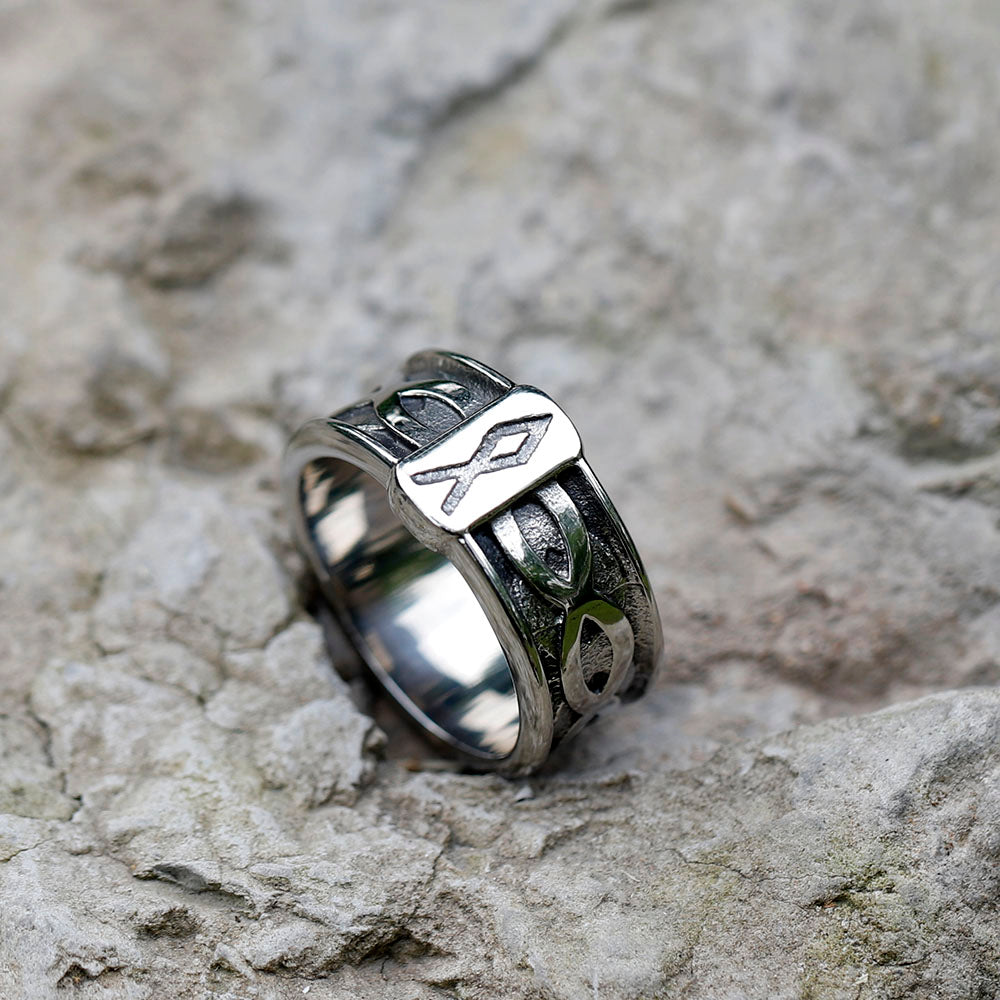 Vintage Viking Men's Titanium Steel Ring