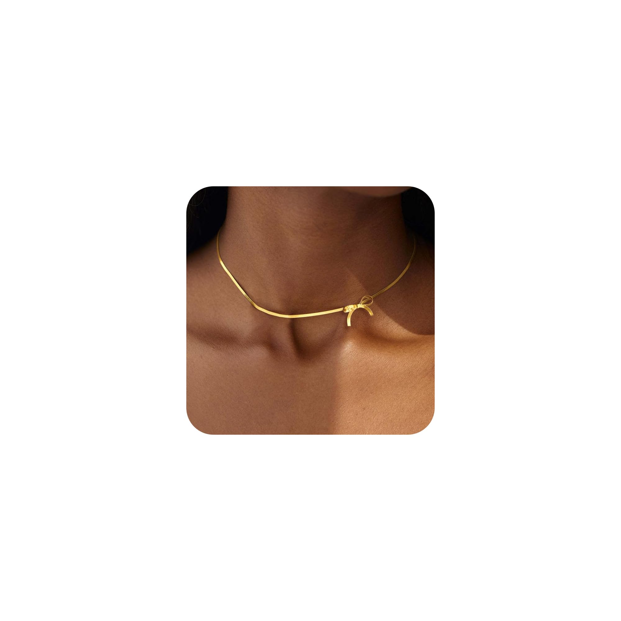 Baylay Gold Bow Necklace  18K